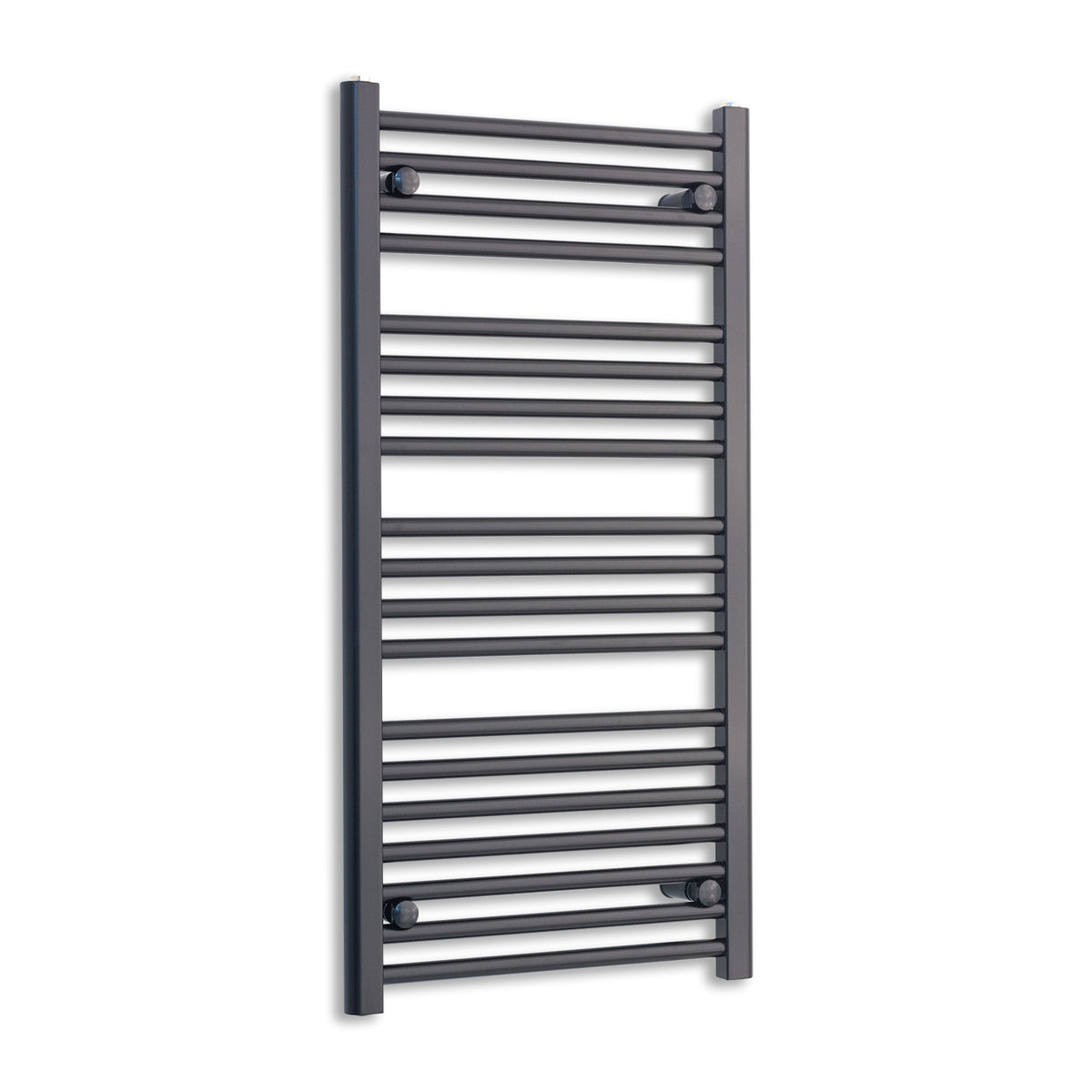 600mm Wide Straight Black Towel Radiators