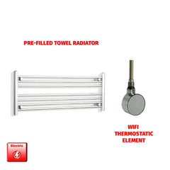 ER-Wifi Thermostatic 1000 x 400 Flat Chrome Pre-Filled Electric Heated Towel Rail