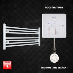 Thermostatic Element + Booster Timer 1000 x 400 Flat White Pre-Filled Electric Heated Towel Rail
