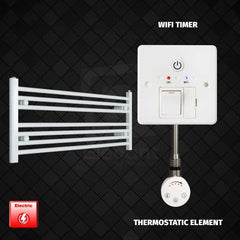 Thermostatic Element + Wifi Timer 1000 x 400 Flat White Pre-Filled Electric Heated Towel Rail
