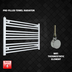 ER-Wifi Thermostatic 1000 x 600 Flat White Pre-Filled Electric Heated Towel Rail