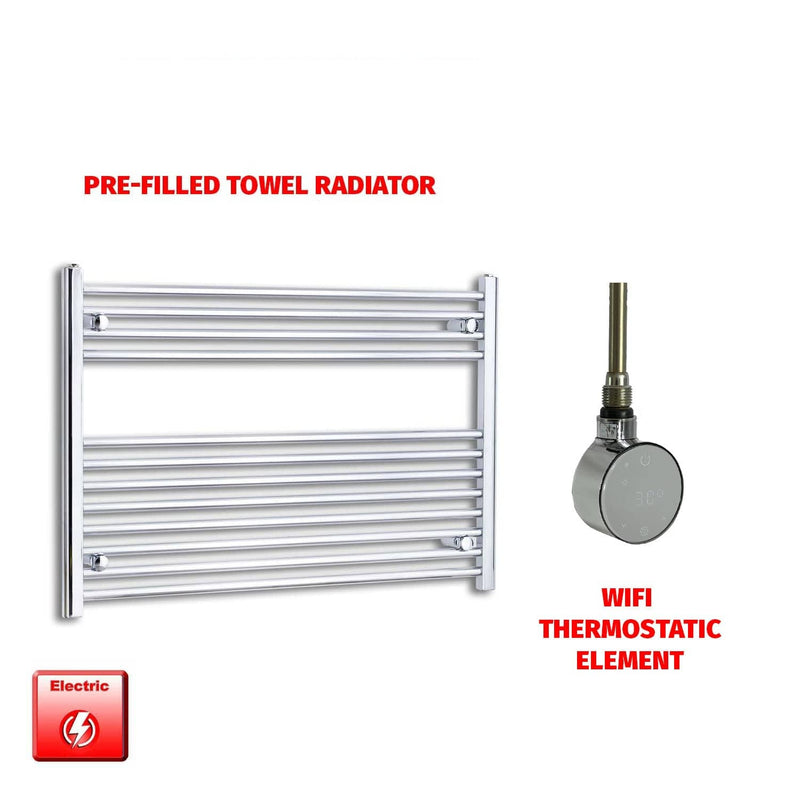 ER-Wifi Thermostatic 1000 x 700 Flat Chrome Pre-Filled Electric Heated Towel Rail