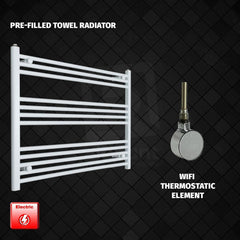ER-Wifi Thermostatic 1000 x 700 Flat White Pre-Filled Electric Heated Towel Rail