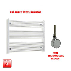 ER-Wifi Thermostatic 1000 x 800 Flat Chrome Pre-Filled Electric Heated Towel Rail