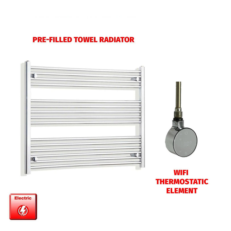 ER-Wifi Thermostatic 1000 x 800 Flat Chrome Pre-Filled Electric Heated Towel Rail