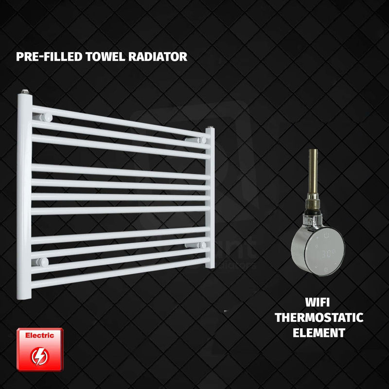 ER-Wifi Thermostatic 1200 x 600 Flat White Pre-Filled Electric Heated Towel Rail