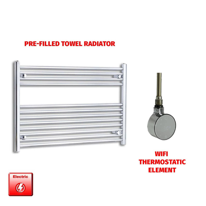 ER-Wifi Thermostatic 1200 x 700 Flat Chrome Pre-Filled Electric Heated Towel Rail