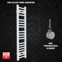 ER-Wifi Thermostatic 200 x 1000 Flat White Pre-Filled Electric Towel Radiator