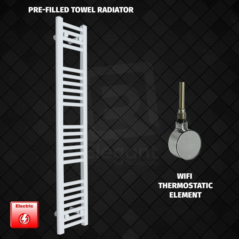 ER-Wifi Thermostatic 200 x 1200 Flat White Pre-Filled Electric Towel Radiator