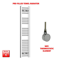 ER-Wifi Thermostatic 200 x 1200 High Flat Chrome Pre-Filled Electric Towel Radiator