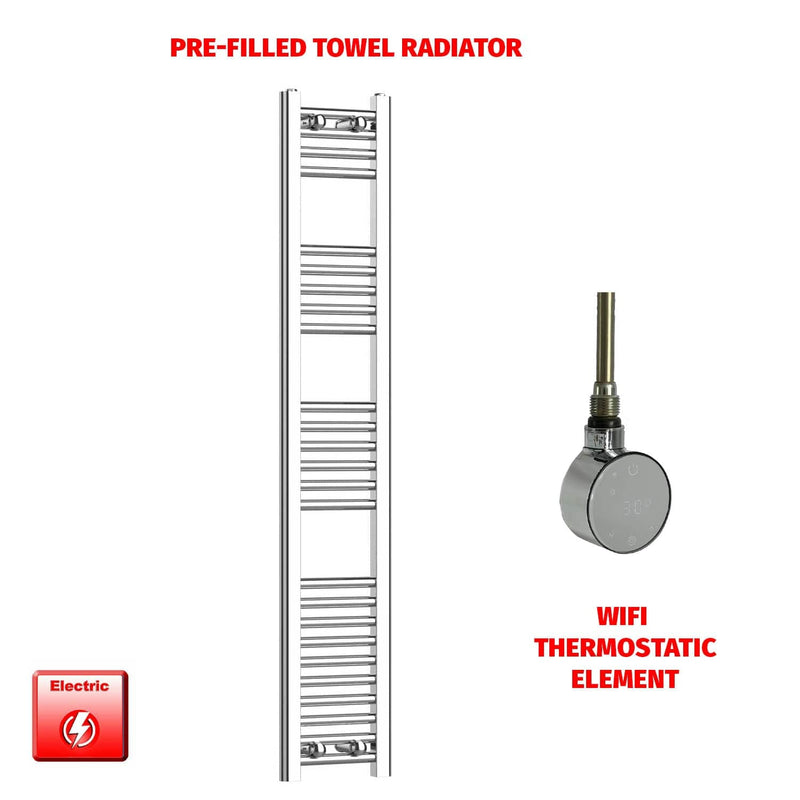 ER-Wifi Thermostatic 200 x 1400 Flat Chrome Pre-Filled Electric Towel Radiator