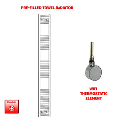 ER-Wifi Thermostatic 200 x 1800 Flat Chrome Pre-Filled Electric Towel Rail HTR