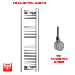 ER-Wifi Thermostatic 200 x 800 Flat Chrome Pre-Filled Electric Heated Towel Rail