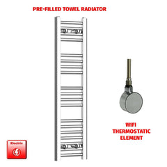 ER-Wifi Thermostatic 250 x 1000 Flat Chrome Pre-Filled Electric Heated Towel Rail