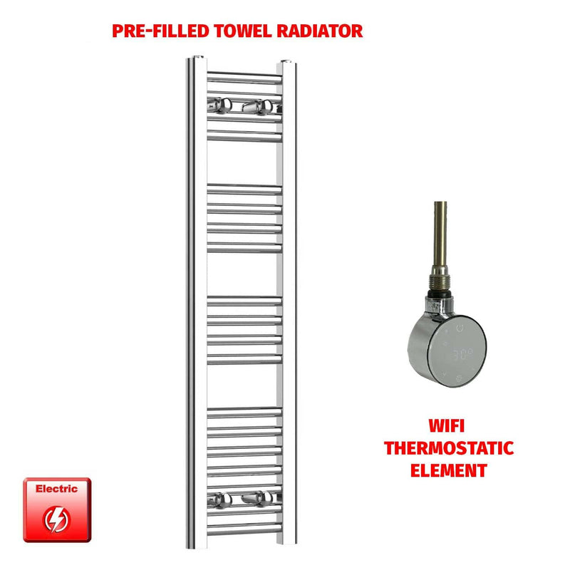 ER-Wifi Thermostatic 250 x 1000 Flat Chrome Pre-Filled Electric Heated Towel Rail