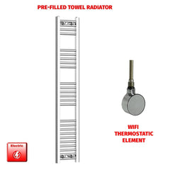 ER-Wifi Thermostatic 250 x 1400 Flat Chrome Pre-Filled Electric Towel Radiator