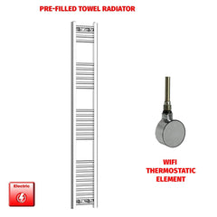 ER-Wifi Thermostatic 250 x 1600 Flat Chrome Pre-Filled Electric Towel Radiator