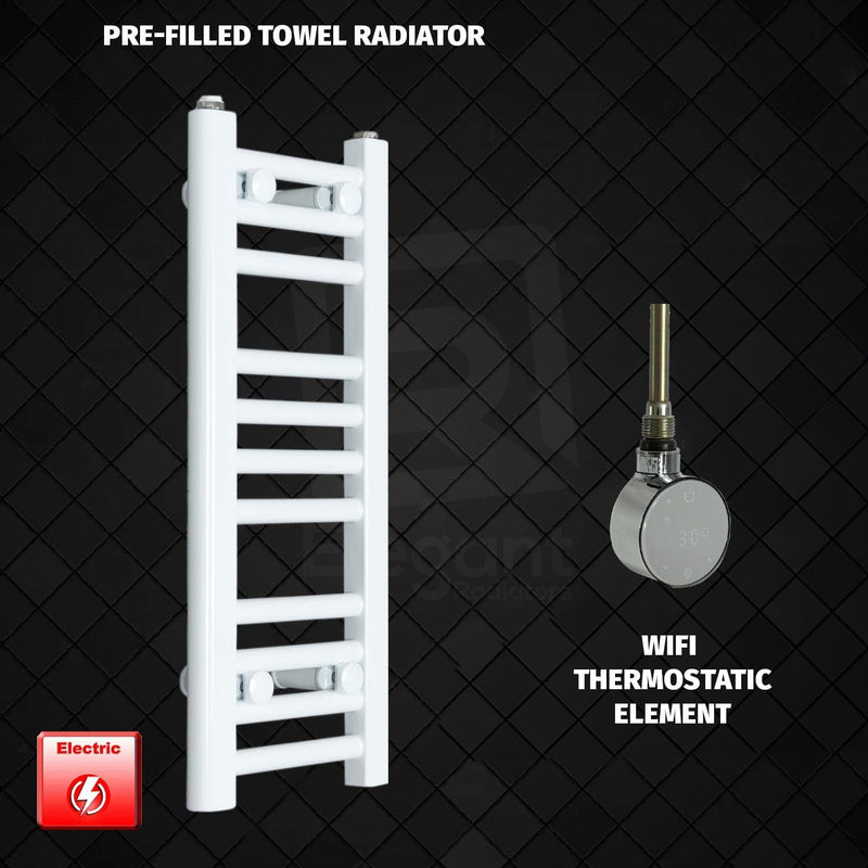ER-Wifi Thermostatic 250 x 600mm Flat White Pre-Filled Electric Towel Radiator