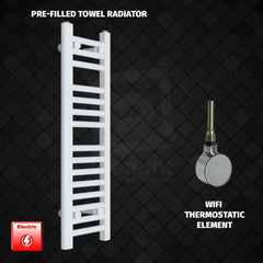 ER-Wifi Thermostatic 250 x 800 Flat White Pre-Filled Electric Heated Towel Rail
