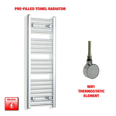 ER-Wifi Thermostatic 300 x 1000 Flat Chrome Pre-Filled Electric Towel Radiator