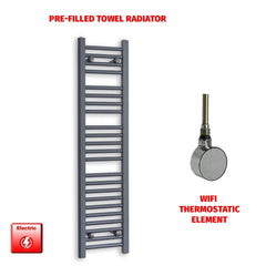ER-Wifi Thermostatic 300 x 1200mm Flat Anthracite Pre-Filled Electric Towel Rail