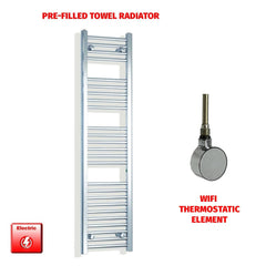 ER-Wifi Thermostatic 300 x 1400 Flat Chrome Pre-Filled Electric Towel Radiator
