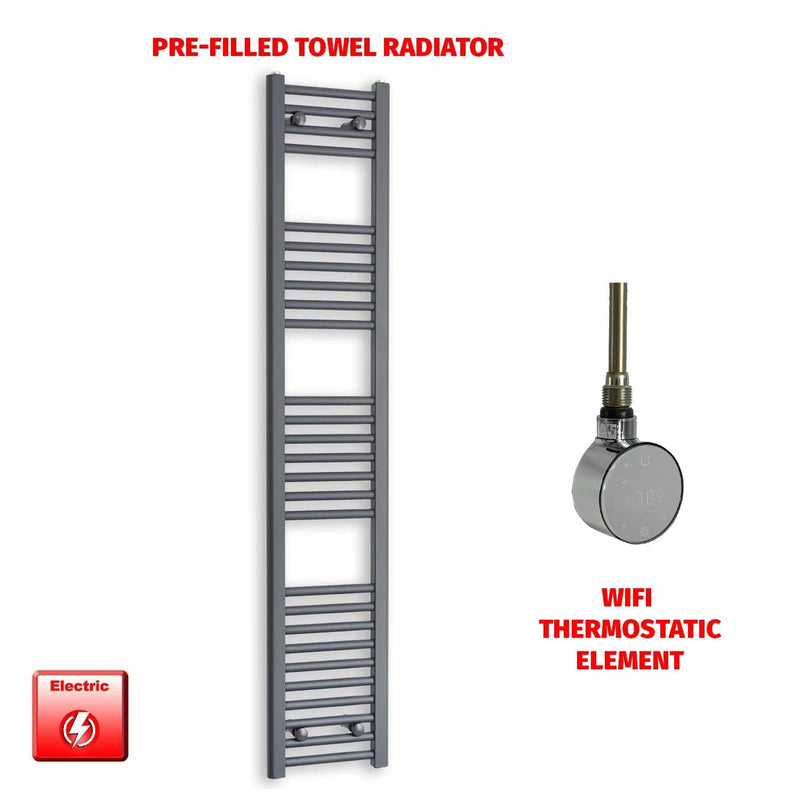 ER-Wifi Thermostatic 300 x 1600 Flat Anthracite Pre-Filled Electric Towel Rail