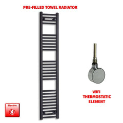 ER-Wifi Thermostatic 300 x 1600 Flat Black Pre-Filled Electric Towel Radiator