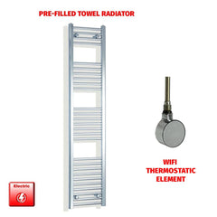 ER-Wifi Thermostatic 300 x 1600 Flat Chrome Pre-Filled Electric Heated Towel Rail