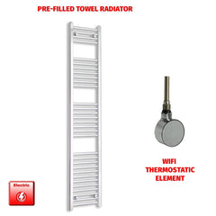 ER-Wifi Thermostatic 300 x 1800 Flat Chrome Pre-Filled Electric Heated Towel Rail