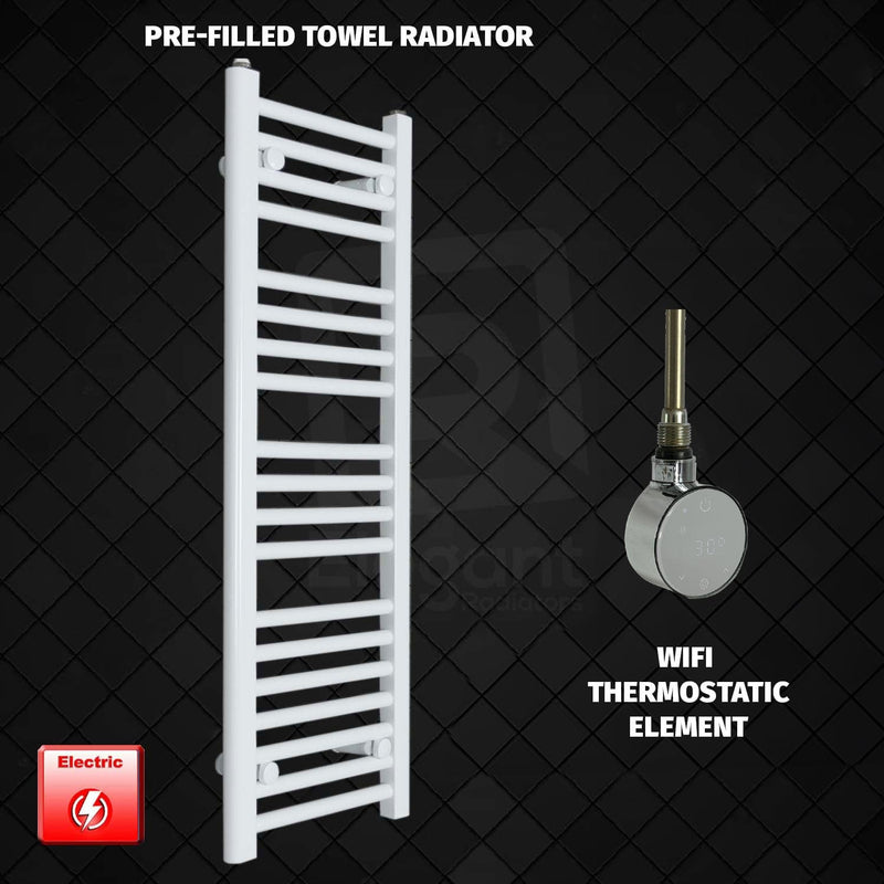 ER-Wifi Thermostatic 300 x 1800 Flat White Pre-Filled Electric Towel Radiator