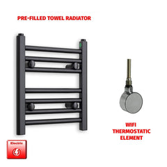 ER-Wifi Thermostatic 300 x 400mm Flat Black Pre-Filled Electric Towel Radiator