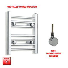 ER-Wifi Thermostatic 300 x 400mm Flat Chrome Pre-Filled Electric Towel Radiator