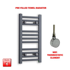 ER-Wifi Thermostatic 300 x 600mm Flat Anthracite Pre-Filled Electric Towel Rail