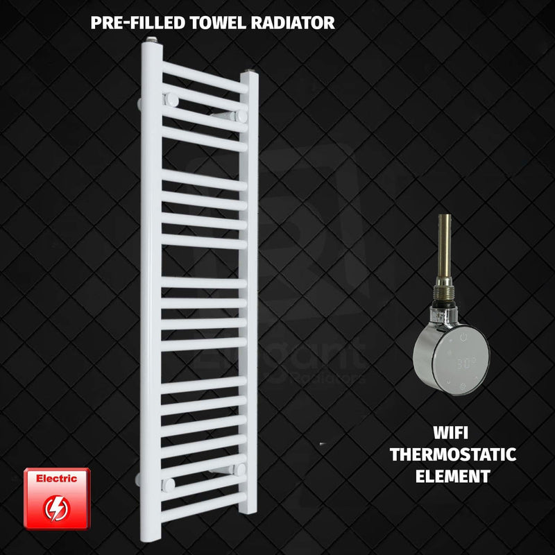 ER-Wifi Thermostatic 350 x 1000 Flat White Pre-Filled Electric Towel Radiator HTR