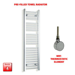 ER-Wifi Thermostatic 350 x 1400 Flat Chrome Pre-Filled Electric Heated Towel Rail