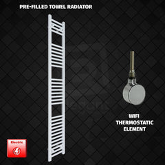 ER-Wifi Thermostatic 350 x 1800 Flat White Pre-Filled Electric Radiator HTR