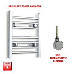 ER-Wifi Thermostatic 350 x 400 Flat Chrome Pre-Filled Electric Towel Radiator