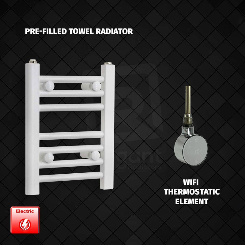 ER-Wifi Thermostatic 350 x 400 Flat White Pre-Filled Electric Heated Towel Rail