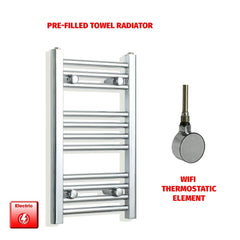 ER-Wifi Thermostatic 350 x 600 Flat Chrome Pre-Filled Electric Towel Radiator