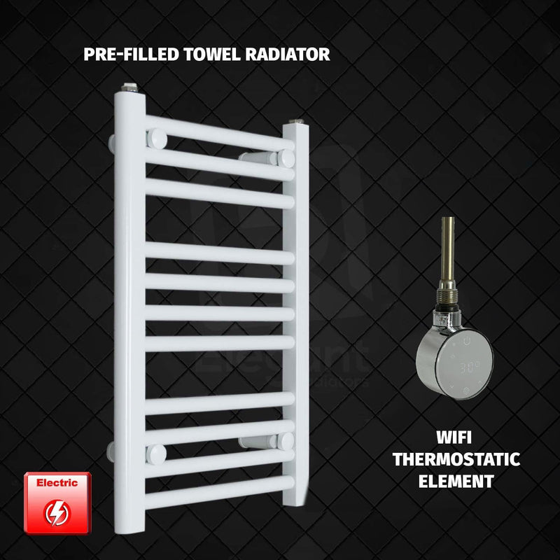 ER-Wifi Thermostatic 350 x 600mm Flat White Pre-Filled Electric Towel Rail