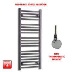 ER-Wifi Thermostatic 400 x 1000 Flat Black Pre-Filled Electric Heated Towel Rail