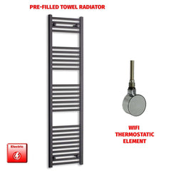 ER-Wifi Thermostatic 400 x 1600 Flat Black Pre-Filled Electric Towel Radiator HTR