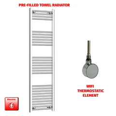 Flat / ER-Wifi Thermostatic 400 x 1600 Flat Chrome Pre-Filled Electric Heated Towel Rail