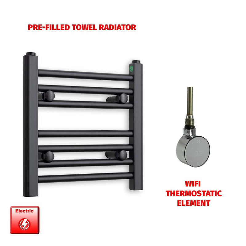 ER-Wifi Thermostatic 400 x 400 Flat Black Pre-Filled Electric Towel Rail Radiator