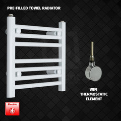 ER-Wifi Thermostatic 400 x 400 Flat White Pre-Filled Electric Heated Towel Rail