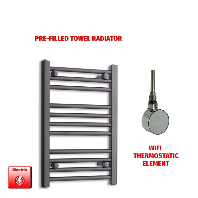 ER-Wifi Thermostatic 400 x 600 Flat Black Pre-Filled Electric Towel Rail Radiator