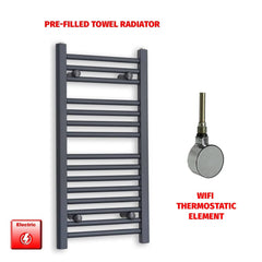ER-Wifi Thermostatic 400 x 800 Flat Anthracite Pre-Filled Electric Towel Radiator