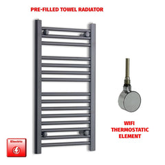 ER-Wifi Thermostatic 400 x 800 Flat Black Pre-Filled Electric Towel Radiator
