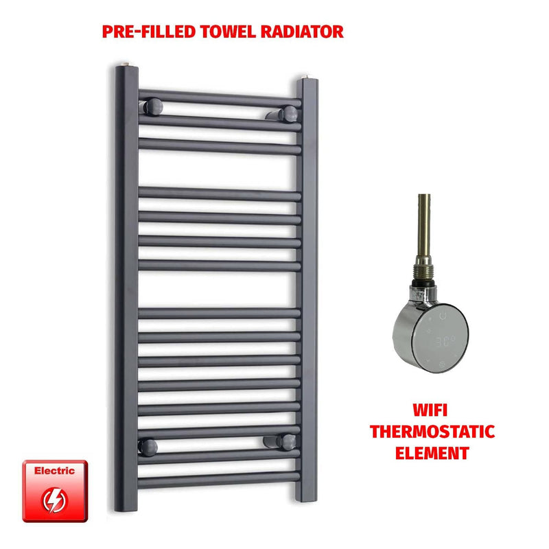 ER-Wifi Thermostatic 400 x 800 Flat Black Pre-Filled Electric Towel Radiator